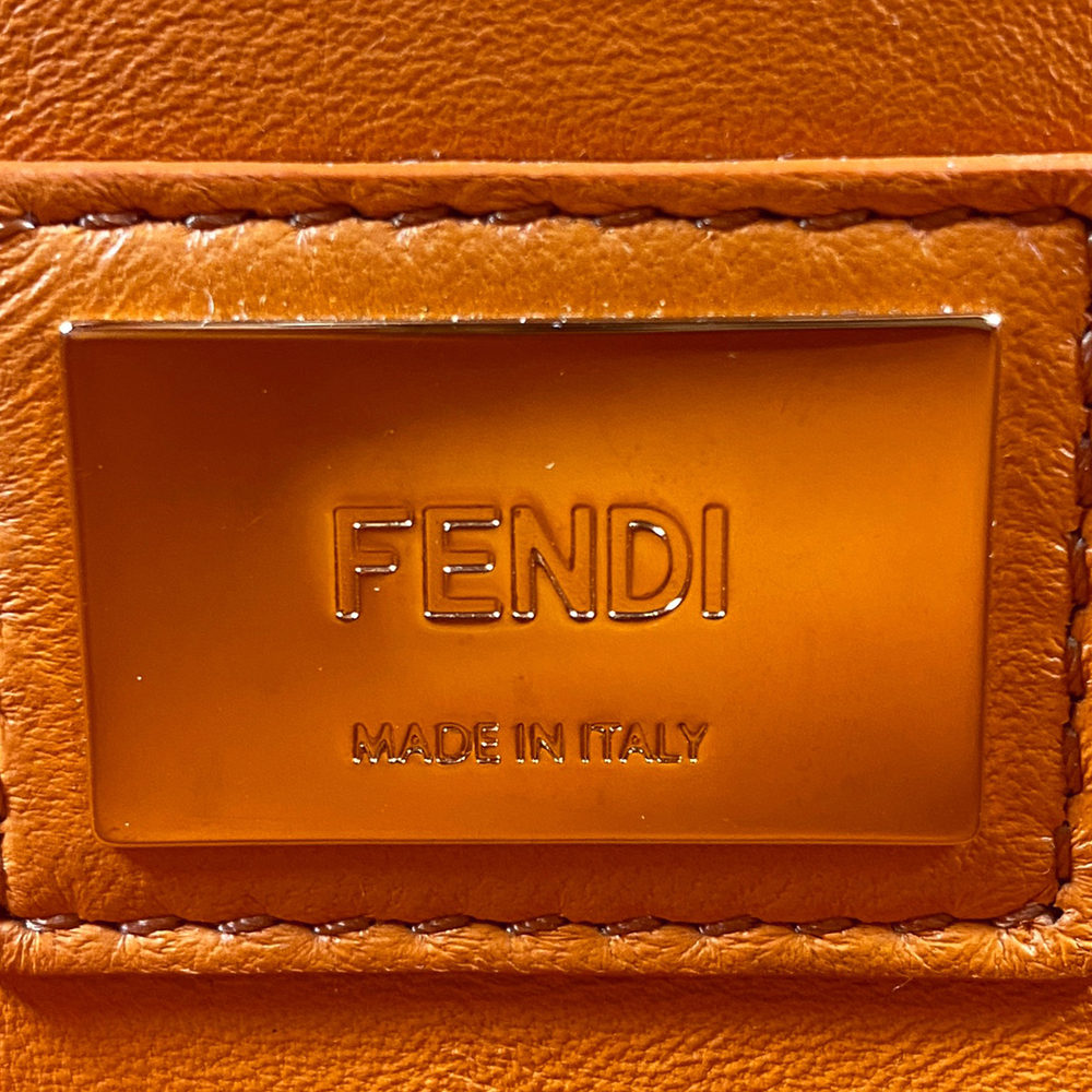 Fendi Peekaboo Regular Leather Shoulder Bag Orange - Picture 13 of 13